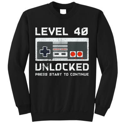 40 Year Old Forty Birthday Gift Level 40 Unlocked Gamer Sweatshirt