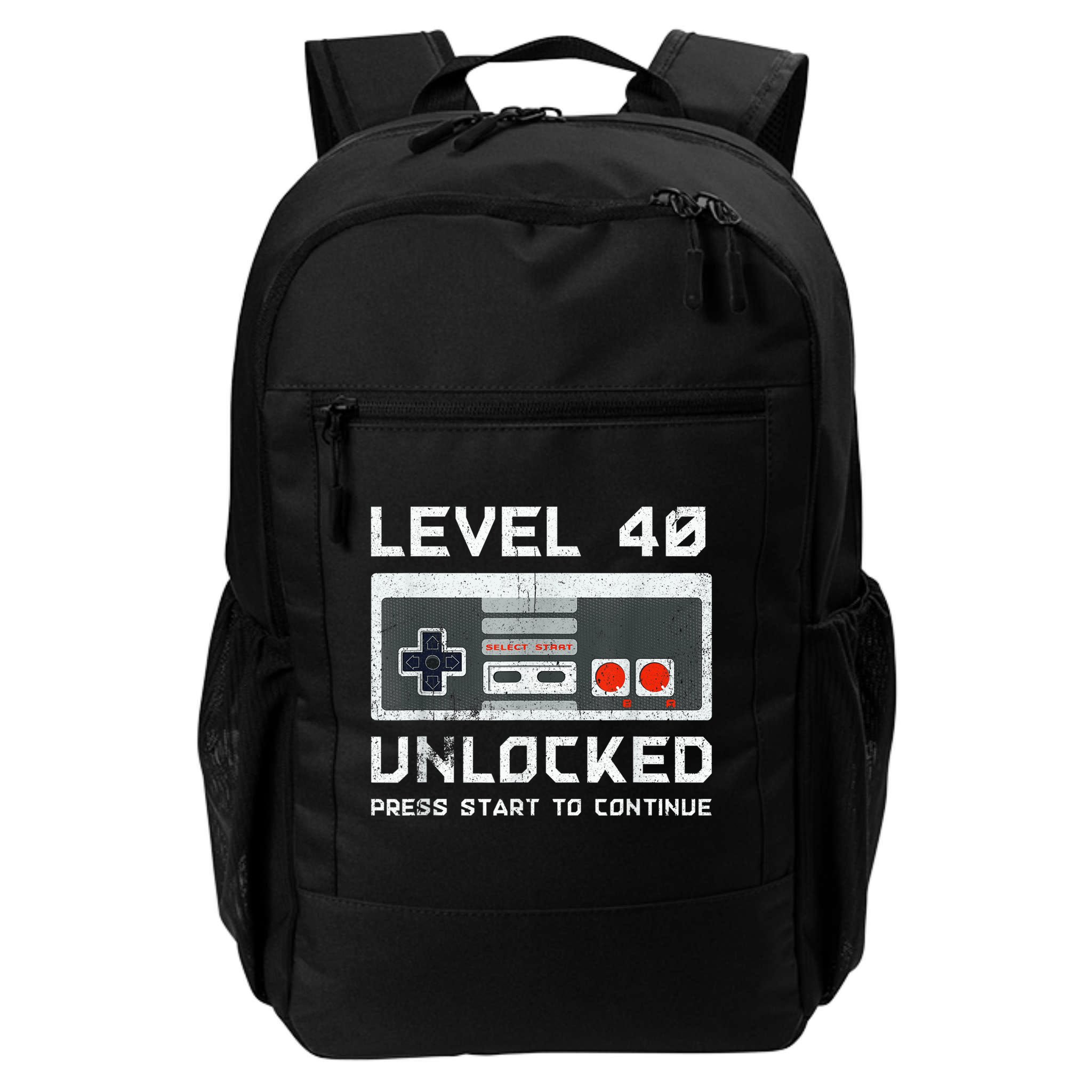 40 Year Old Forty Birthday Gift Level 40 Unlocked Gamer Backpack