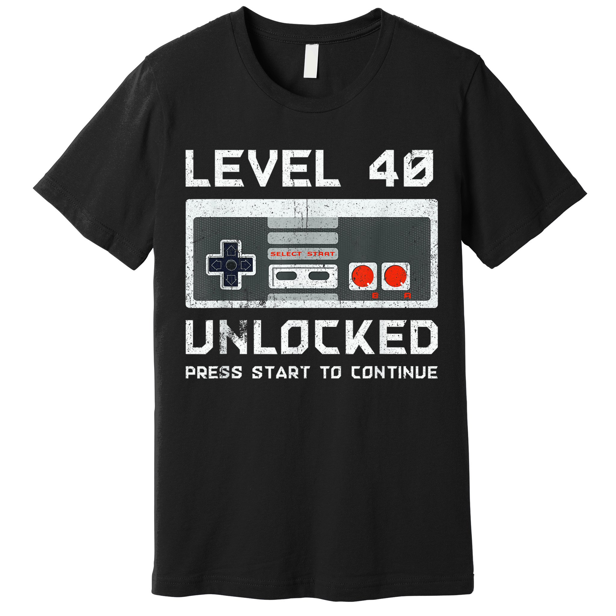 40 Year Old Forty Birthday Gift Level 40 Unlocked Gamer Premium T-Shirt