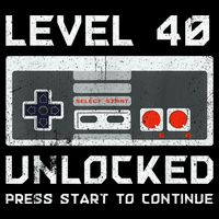 40 Year Old Forty Birthday Gift Level 40 Unlocked Gamer Premium T-Shirt