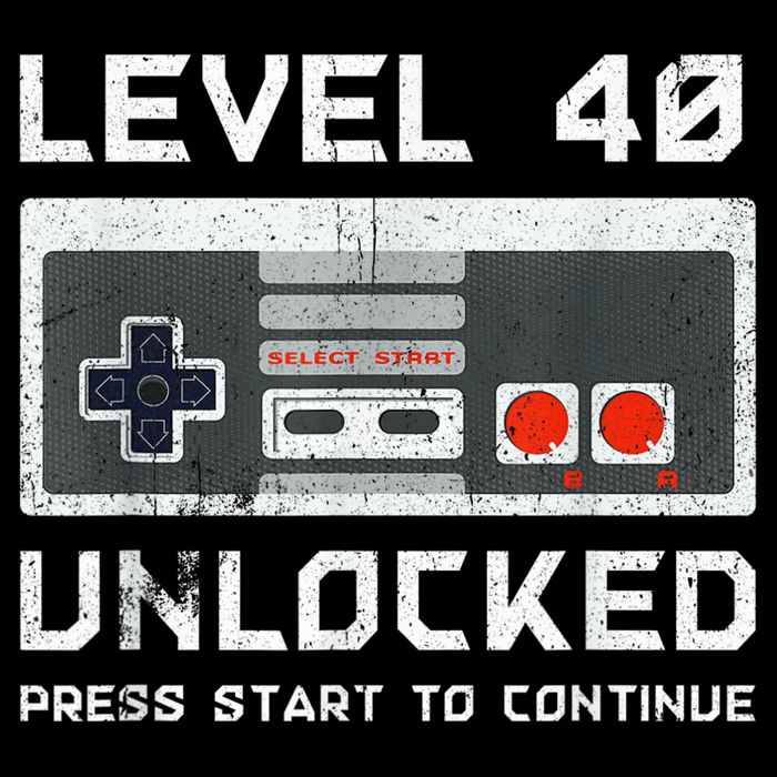 40 Year Old Forty Birthday Gift Level 40 Unlocked Gamer Premium T-Shirt