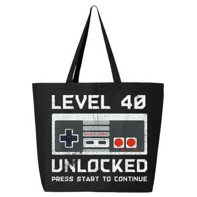 40 Year Old Forty Birthday Gift Level 40 Unlocked Gamer 25L Jumbo Tote