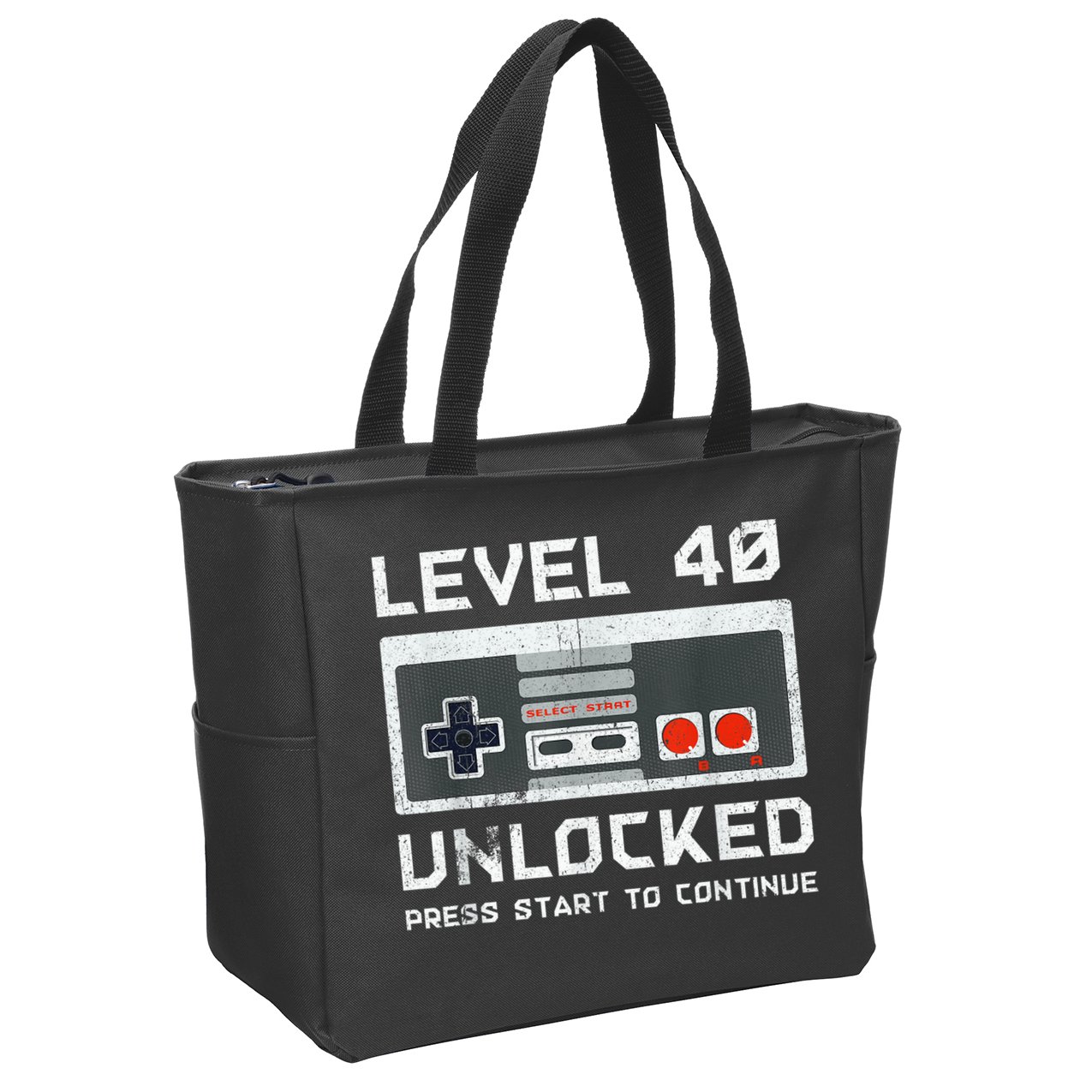 40 Year Old Forty Birthday Gift Level 40 Unlocked Gamer Zip Tote Bag