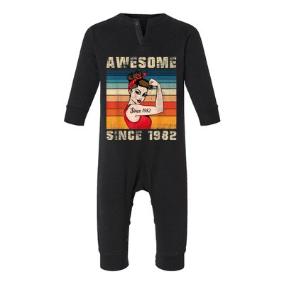 41 Year Old Awesome Since 1982 41st Birthday Gifts Wom.e.n Infant Fleece One Piece