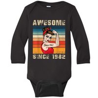 41 Year Old Awesome Since 1982 41st Birthday Gifts Wom.e.n Baby Long Sleeve Bodysuit