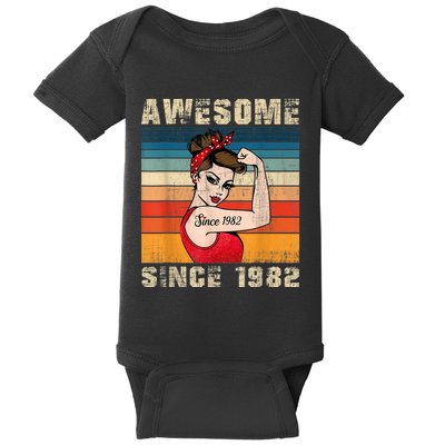 41 Year Old Awesome Since 1982 41st Birthday Gifts Wom.e.n Baby Bodysuit