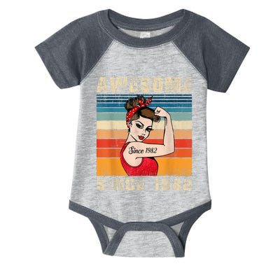 41 Year Old Awesome Since 1982 41st Birthday Gifts Wom.e.n Infant Baby Jersey Bodysuit