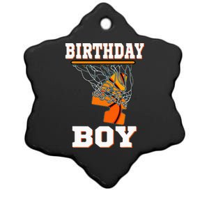 4 Years Old Basketball 4th Birthday Party Celebration Ceramic Star Ornament