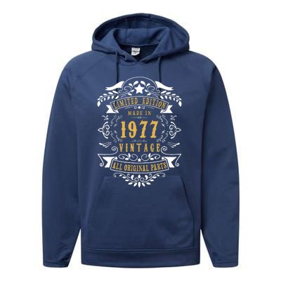 46 Years Old 46th Birthday Made Born In 1977 Idea Performance Fleece Hoodie