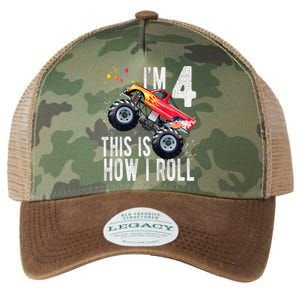 4 Year Old 4th Birthday Boy Monster Truck Car Legacy Tie Dye Trucker Hat