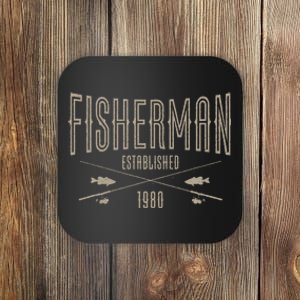 43 Year Old Fisherman Fishing 1980 43rd Birthday Cute Coaster