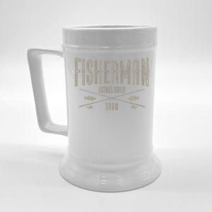 43 Year Old Fisherman Fishing 1980 43rd Birthday Cute Beer Stein