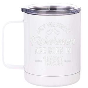 43 Year Old Fisherman Fishing 1980 43rd Birthday Funny 12 oz Stainless Steel Tumbler Cup