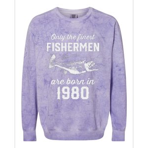 43 Year Old Fisherman Fishing 1980 43rd Birthday Gift Colorblast Crewneck Sweatshirt