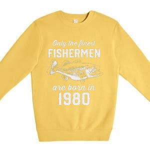 43 Year Old Fisherman Fishing 1980 43rd Birthday Gift Premium Crewneck Sweatshirt