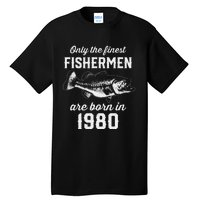 43 Year Old Fisherman Fishing 1980 43rd Birthday Gift Tall T-Shirt