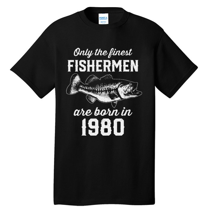 43 Year Old Fisherman Fishing 1980 43rd Birthday Gift Tall T-Shirt