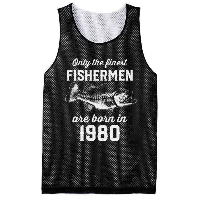 43 Year Old Fisherman Fishing 1980 43rd Birthday Gift Mesh Reversible Basketball Jersey Tank