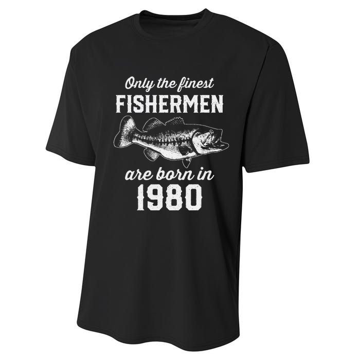 43 Year Old Fisherman Fishing 1980 43rd Birthday Gift Performance Sprint T-Shirt