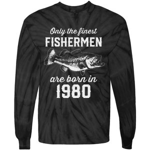 43 Year Old Fisherman Fishing 1980 43rd Birthday Gift Tie-Dye Long Sleeve Shirt