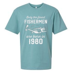 43 Year Old Fisherman Fishing 1980 43rd Birthday Gift Sueded Cloud Jersey T-Shirt