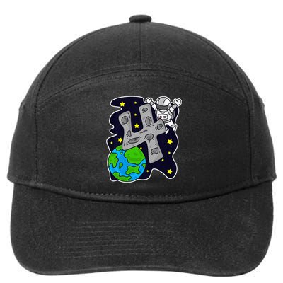 4 Years Old Birthday  Gifts Astronaut 4th Birthday 7-Panel Snapback Hat