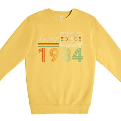 40 Year Old Gifts Vintage 1984 40th Birthday Cassette Tape Premium Crewneck Sweatshirt