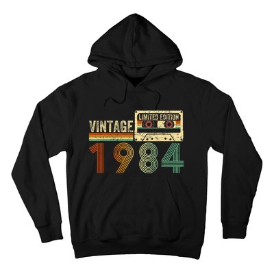 40 Year Old Gifts Vintage 1984 40th Birthday Cassette Tape Hoodie