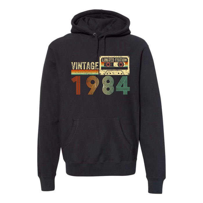 40 Year Old Gifts Vintage 1984 40th Birthday Cassette Tape Premium Hoodie