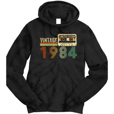 40 Year Old Gifts Vintage 1984 40th Birthday Cassette Tape Tie Dye Hoodie