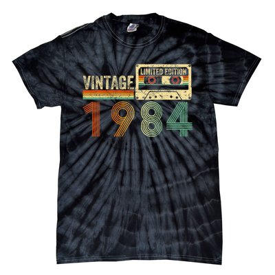 40 Year Old Gifts Vintage 1984 40th Birthday Cassette Tape Tie-Dye T-Shirt