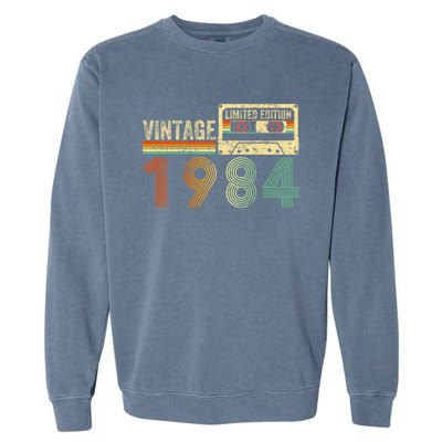 40 Year Old Gifts Vintage 1984 40th Birthday Cassette Tape Garment-Dyed Sweatshirt