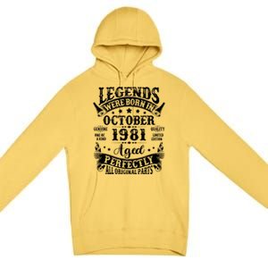 43 Years Old Legend Since October 1981 43rd Birthday Dad Premium Pullover Hoodie