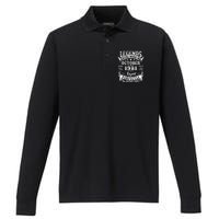 43 Years Old Legend Since October 1981 43rd Birthday Dad Performance Long Sleeve Polo