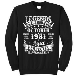 43 Years Old Legend Since October 1981 43rd Birthday Dad Sweatshirt