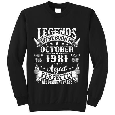 43 Years Old Legend Since October 1981 43rd Birthday Dad Sweatshirt