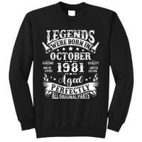 43 Years Old Legend Since October 1981 43rd Birthday Dad Sweatshirt