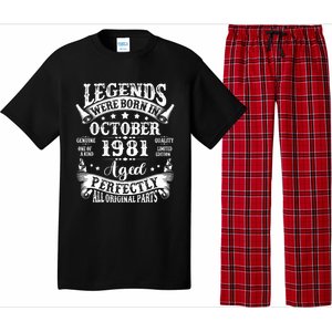 43 Years Old Legend Since October 1981 43rd Birthday Dad Pajama Set