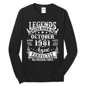 43 Years Old Legend Since October 1981 43rd Birthday Dad Tall Long Sleeve T-Shirt