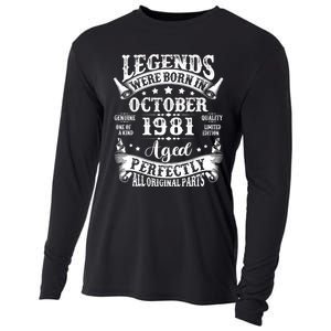 43 Years Old Legend Since October 1981 43rd Birthday Dad Cooling Performance Long Sleeve Crew