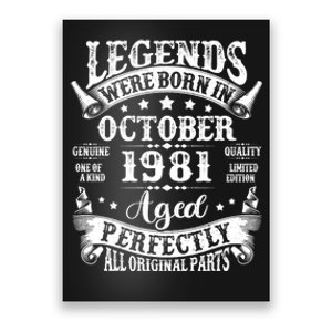 43 Years Old Legend Since October 1981 43rd Birthday Dad Poster