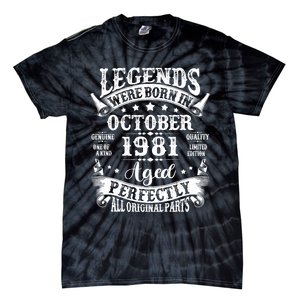 43 Years Old Legend Since October 1981 43rd Birthday Dad Tie-Dye T-Shirt