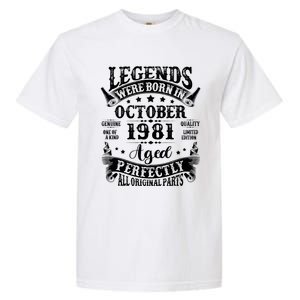 43 Years Old Legend Since October 1981 43rd Birthday Dad Garment-Dyed Heavyweight T-Shirt