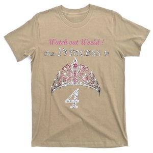 4 Year Old Princess Birthday T With Tiara T-Shirt