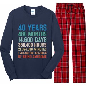 40 Year Old Gift Decorations 40th Bday Awesome 1983 Birthday Long Sleeve Pajama Set