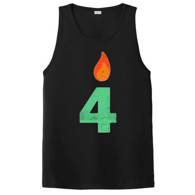 4 Years Old Bday Candle Number 4th Birthday Party PosiCharge Competitor Tank