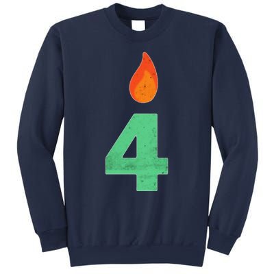 4 Years Old Bday Candle Number 4th Birthday Party Sweatshirt