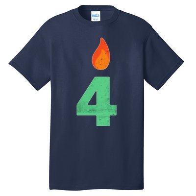 4 Years Old Bday Candle Number 4th Birthday Party Tall T-Shirt