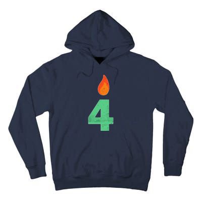 4 Years Old Bday Candle Number 4th Birthday Party Tall Hoodie