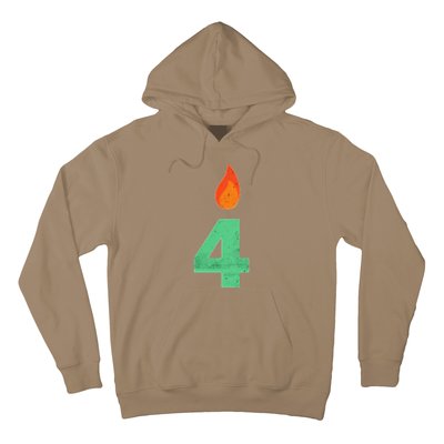 4 Years Old Bday Candle Number 4th Birthday Party Hoodie